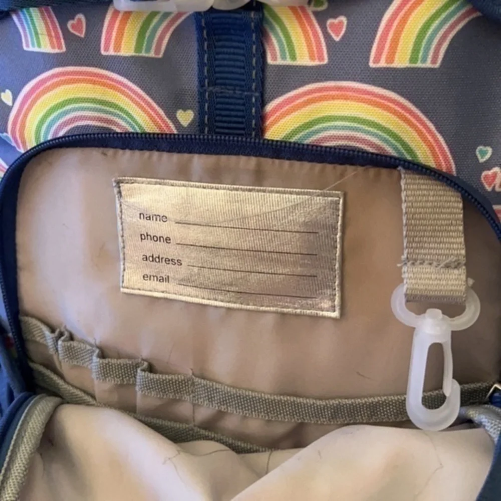 Pottery Barn Kids Mackenzie Blue Rainbow‎ Rolling Backpack